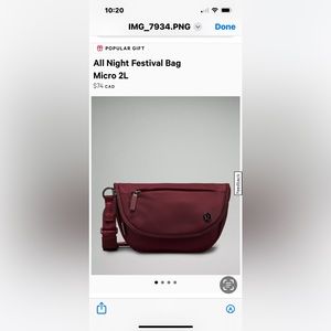 Lululemon All Night Festival Bag Micro 2L